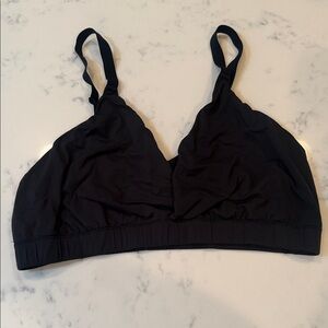 Nueskin Black Adjustable Bralette | Plus Size 4X | Stretchy Nylon Spandex